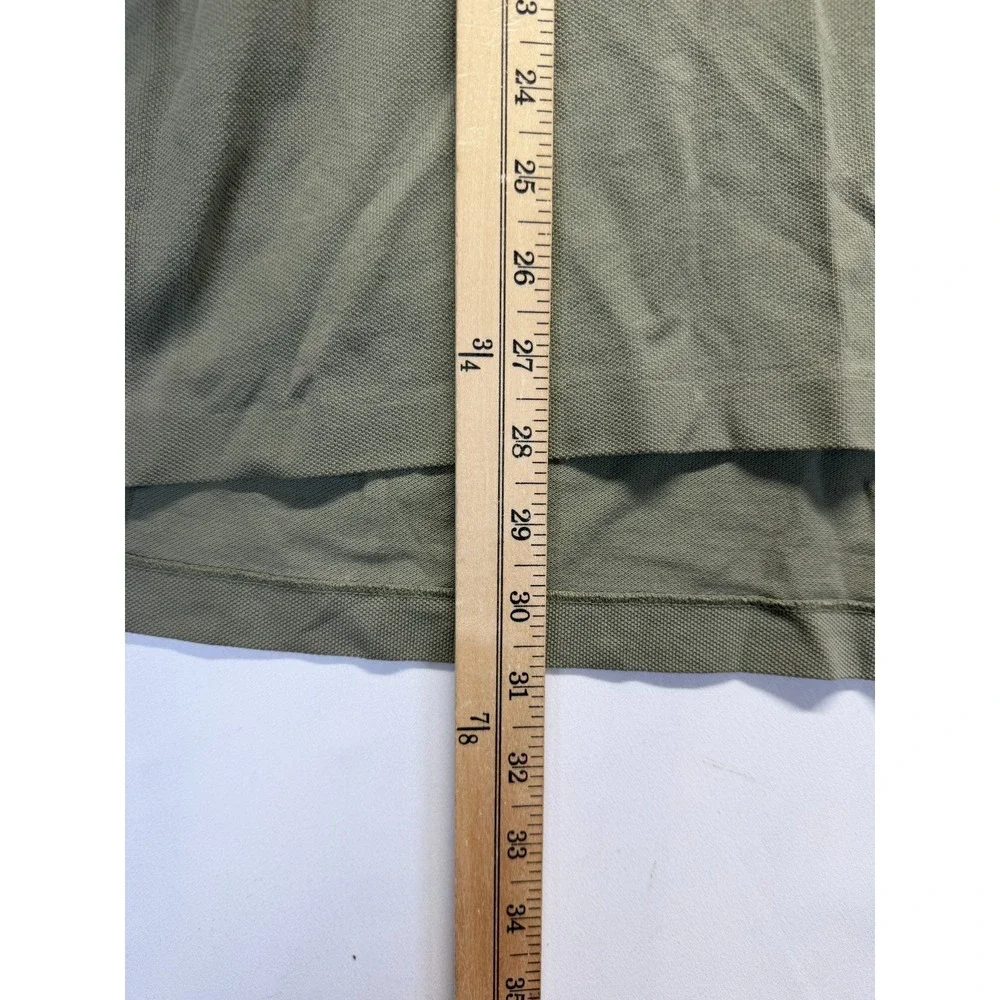 Polo Ralph Lauren Polo Shirt Mens Large Sage Green Cotton Pony Logo Side Slit